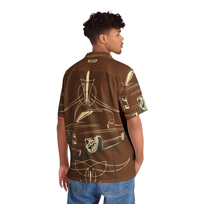 Square Body C-10 truck with pinstriping , Brown Men's Hawaiian Shirt (AOP) - Image 4