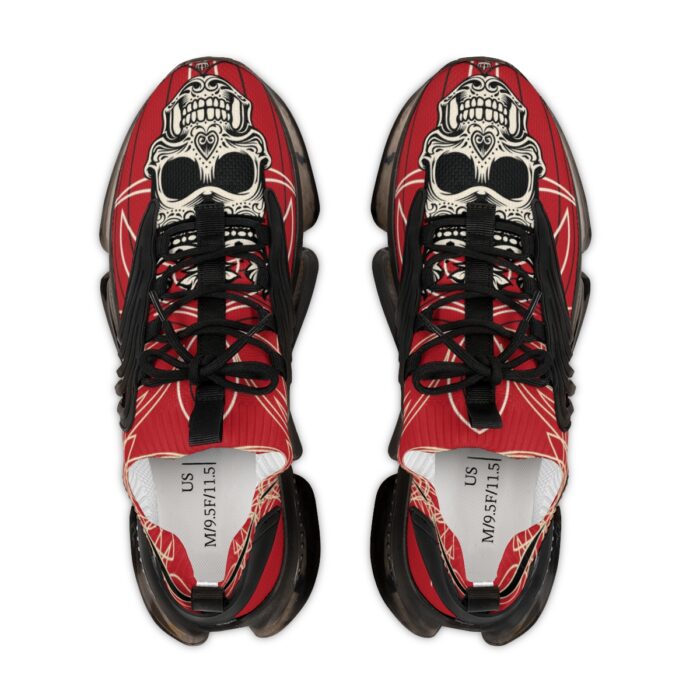 Sugar Skull Logo with Pinstriping Men's Mesh Sneakers - Image 2