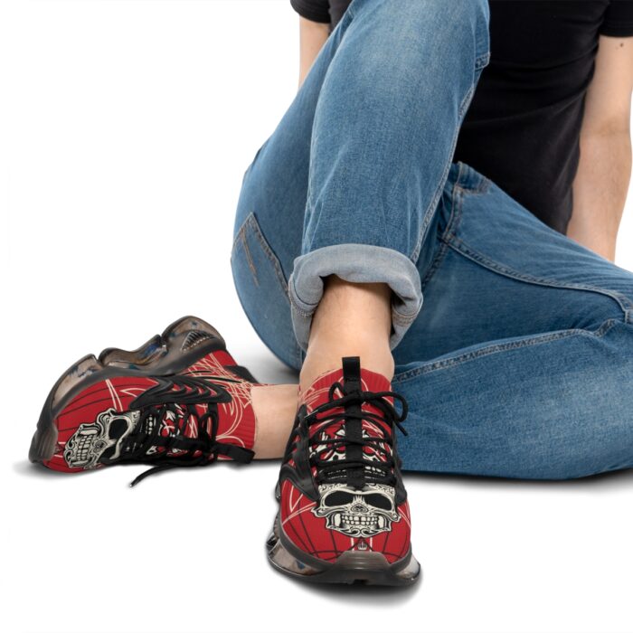 Sugar Skull Logo with Pinstriping Men's Mesh Sneakers - Image 9