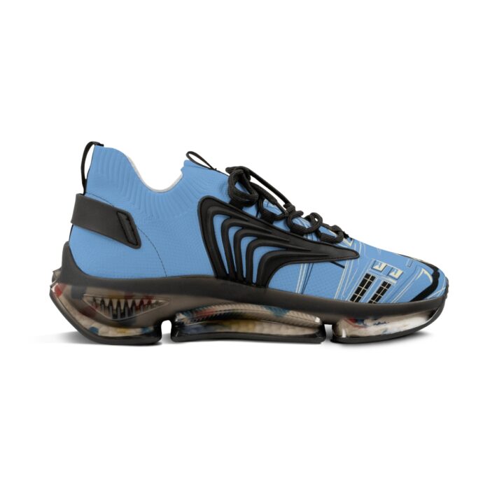 blue SquareBody  with pinstriping Men's Mesh Sneakers - Image 4