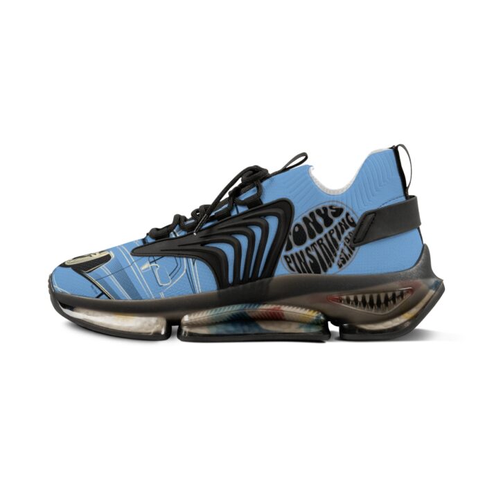 blue SquareBody  with pinstriping Men's Mesh Sneakers - Image 5