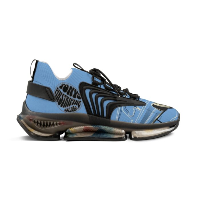 blue SquareBody  with pinstriping Men's Mesh Sneakers - Image 7