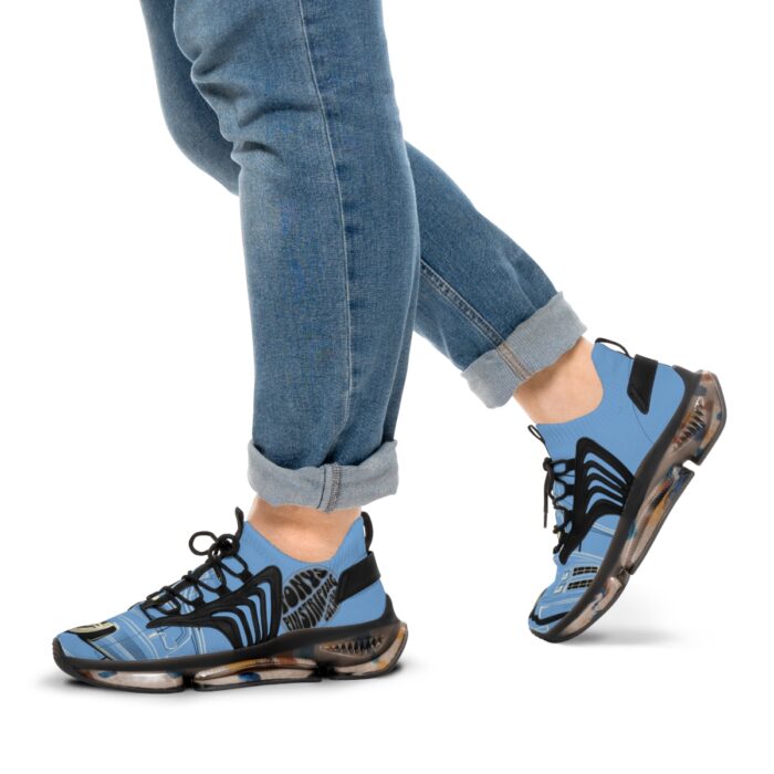 blue SquareBody  with pinstriping Men's Mesh Sneakers - Image 10