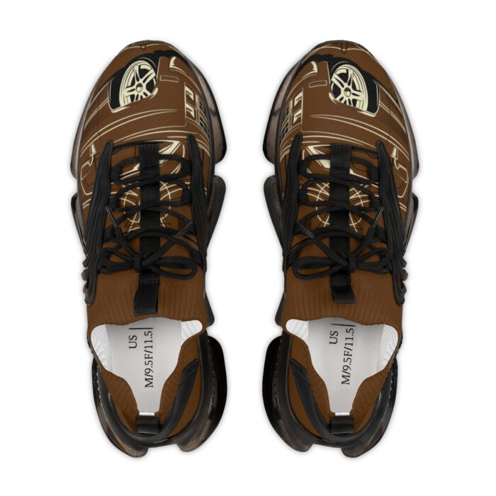 brown SquareBody  with pinstriping Men's Mesh Sneakers - Image 2