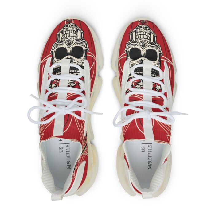 Sugar Skull Logo with Pinstriping Men's Mesh Sneakers - Image 12
