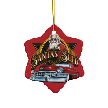 Santas Sled Christmas Ceramic Ornaments (1pc, 3pcs, 5pcs, 10pcs)