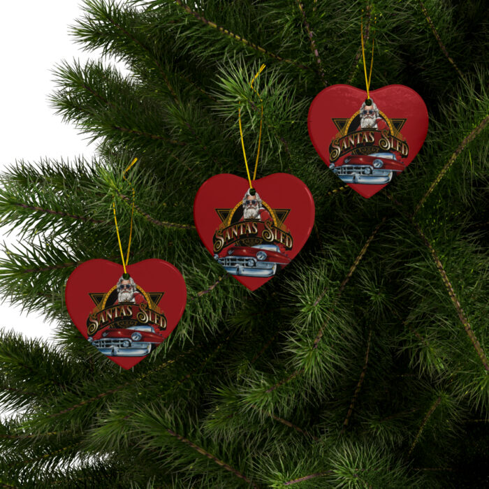 Santas sled Christmas Ceramic Ornaments (1pc, 3pcs, 5pcs, 10pcs) - Image 20