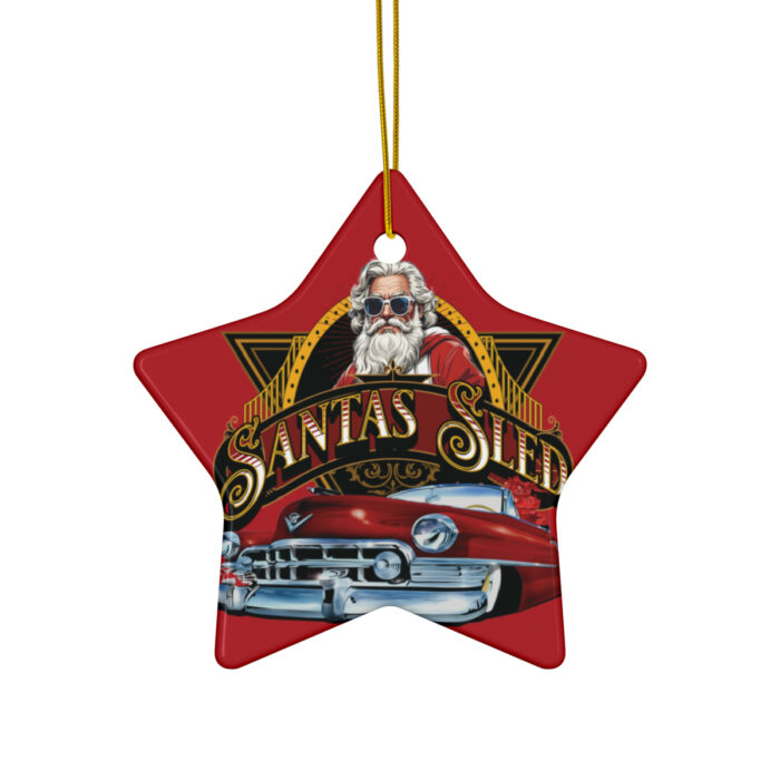 Santas sled Christmas Ceramic Ornaments (1pc, 3pcs, 5pcs, 10pcs) - Image 21