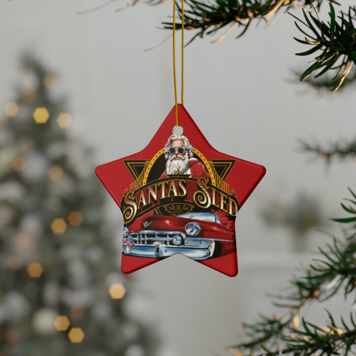 Santas sled Christmas Ceramic Ornaments (1pc, 3pcs, 5pcs, 10pcs) - Image 23