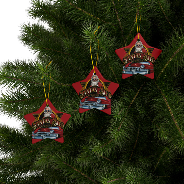 Santas sled Christmas Ceramic Ornaments (1pc, 3pcs, 5pcs, 10pcs) - Image 24