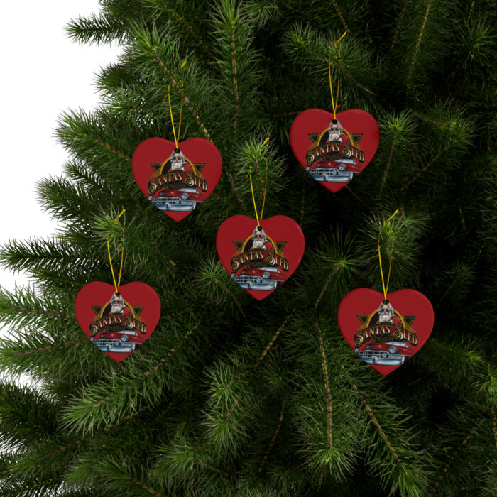 Santas sled Christmas Ceramic Ornaments (1pc, 3pcs, 5pcs, 10pcs) - Image 36