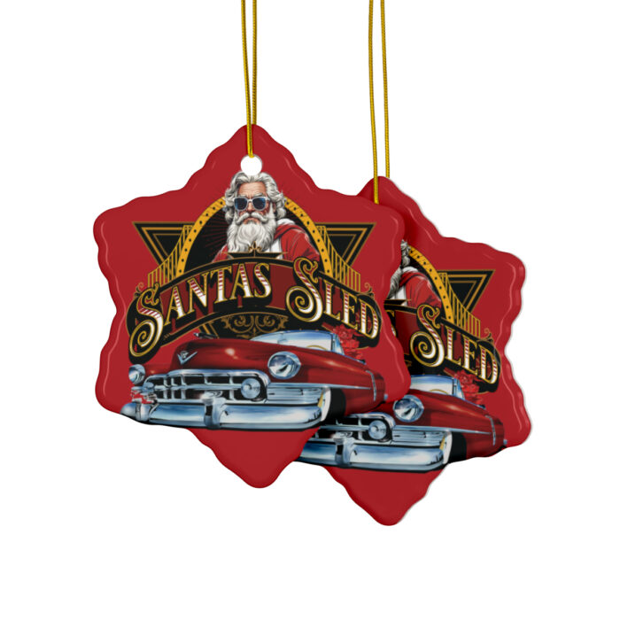 Santas sled Christmas Ceramic Ornaments (1pc, 3pcs, 5pcs, 10pcs) - Image 42