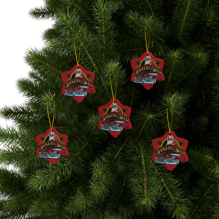 Santas sled Christmas Ceramic Ornaments (1pc, 3pcs, 5pcs, 10pcs) - Image 44