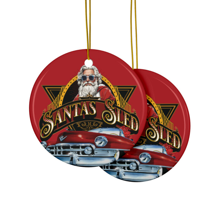 Santas sled Christmas Ceramic Ornaments (1pc, 3pcs, 5pcs, 10pcs) - Image 46