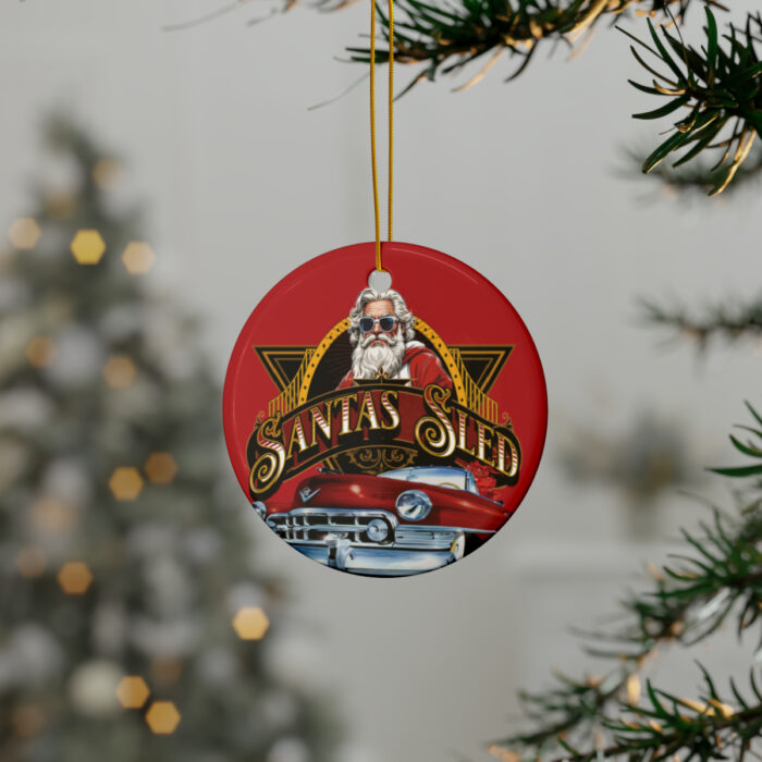 Santas sled Christmas Ceramic Ornaments (1pc, 3pcs, 5pcs, 10pcs) - Image 47