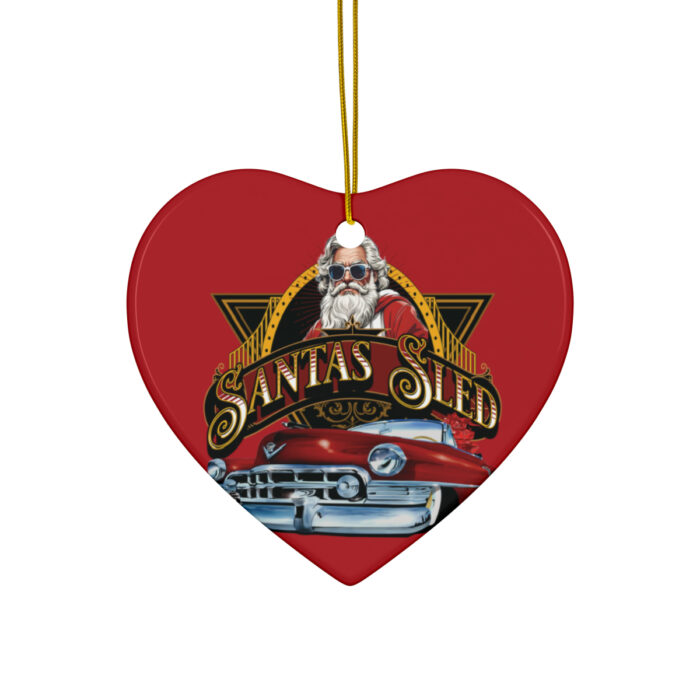Santas sled Christmas Ceramic Ornaments (1pc, 3pcs, 5pcs, 10pcs) - Image 49
