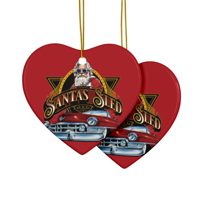 Santas sled Christmas Ceramic Ornaments (1pc, 3pcs, 5pcs, 10pcs) - Image 50