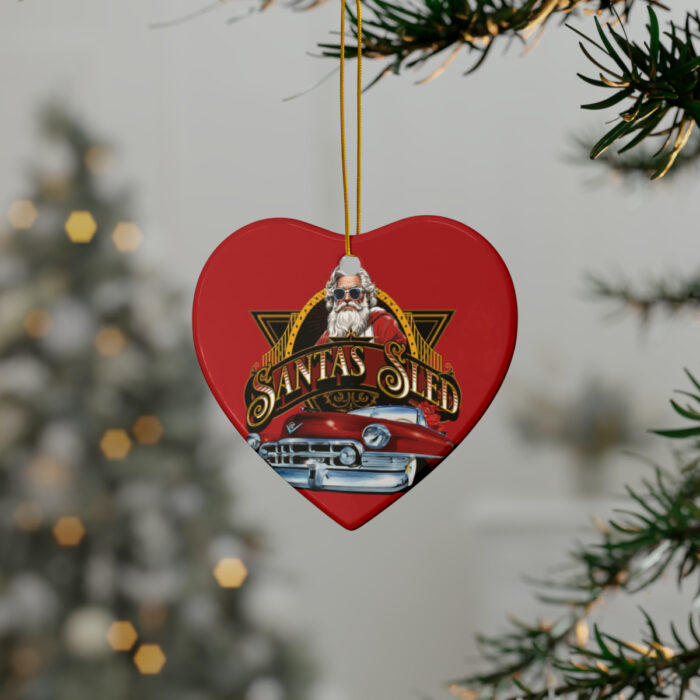 Santas sled Christmas Ceramic Ornaments (1pc, 3pcs, 5pcs, 10pcs) - Image 51