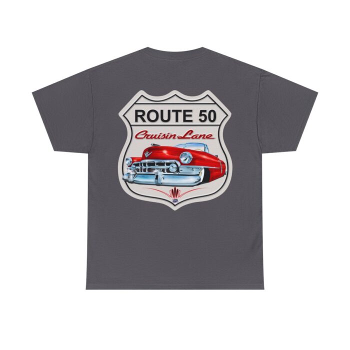 Route 50 Cadillac T- shirt -Unisex Heavy Cotton Tee men's woman gift - Image 73