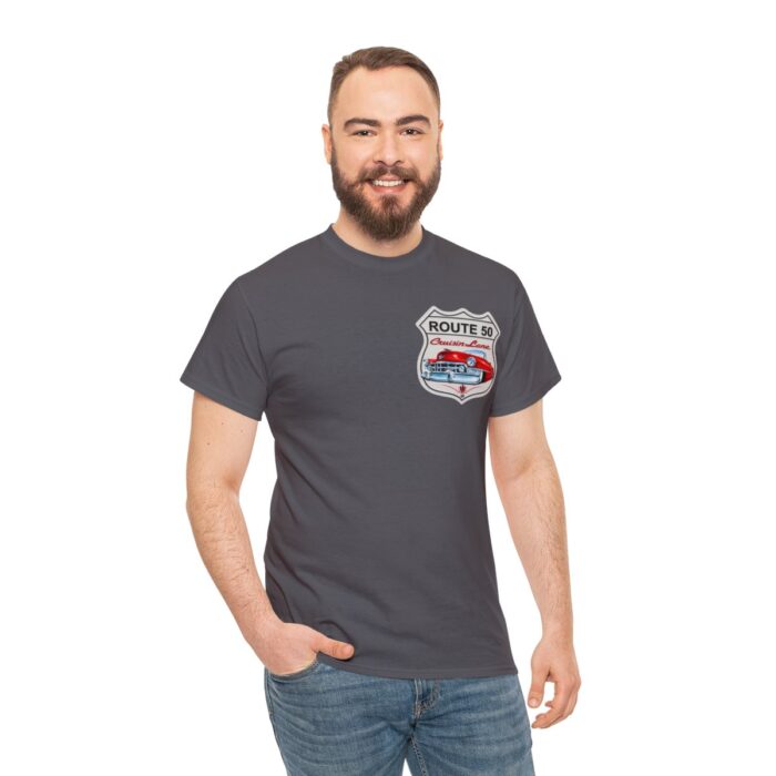 Route 50 Cadillac T- shirt -Unisex Heavy Cotton Tee men's woman gift - Image 77