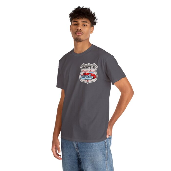 Route 50 Cadillac T- shirt -Unisex Heavy Cotton Tee men's woman gift - Image 78
