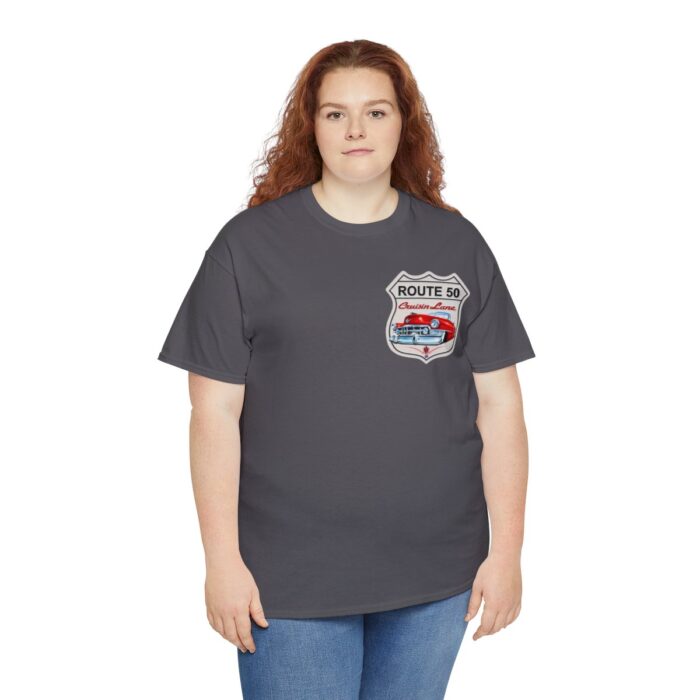 Route 50 Cadillac T- shirt -Unisex Heavy Cotton Tee men's woman gift - Image 79