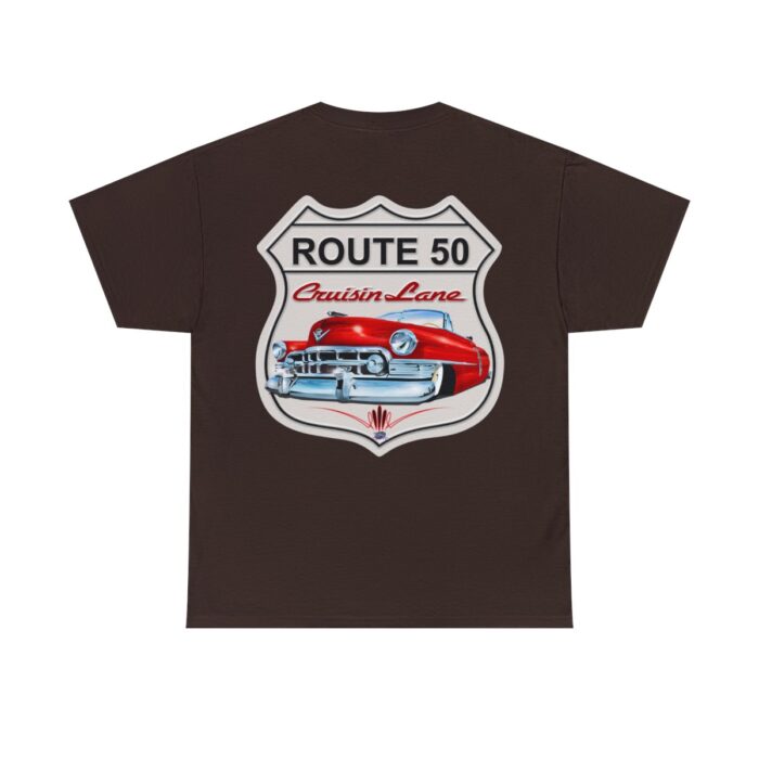 Route 50 Cadillac T- shirt -Unisex Heavy Cotton Tee men's woman gift - Image 37