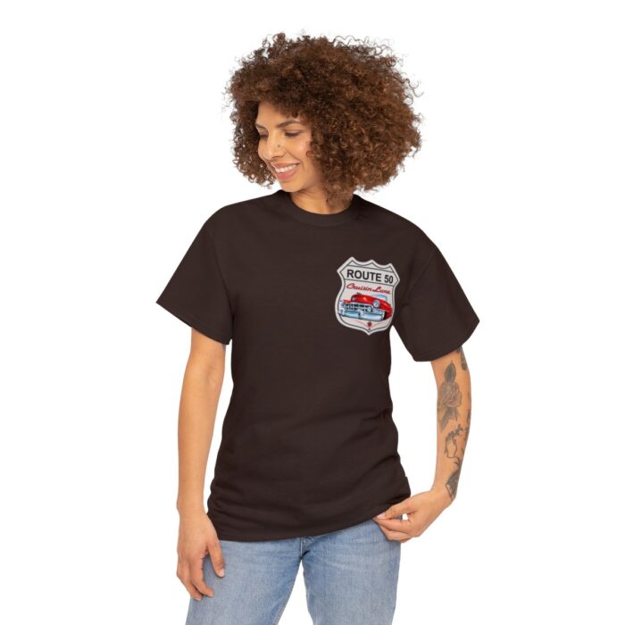 Route 50 Cadillac T- shirt -Unisex Heavy Cotton Tee men's woman gift - Image 39