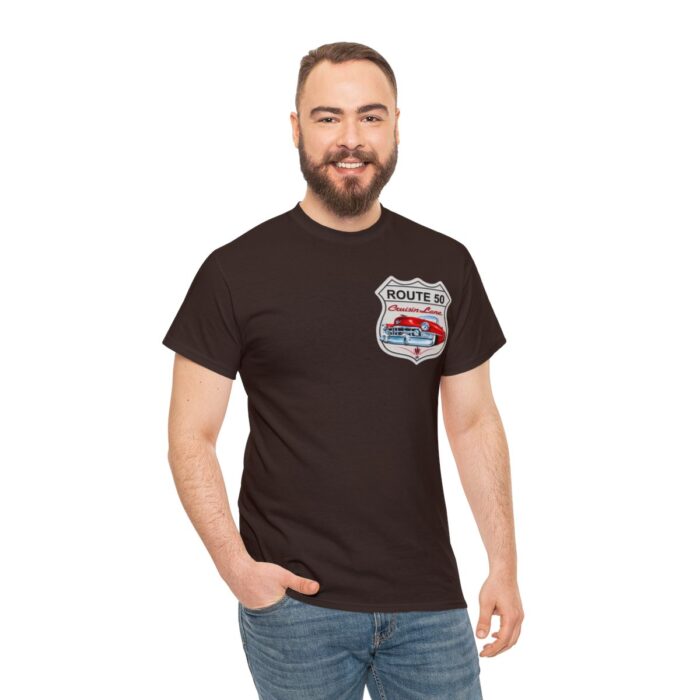 Route 50 Cadillac T- shirt -Unisex Heavy Cotton Tee men's woman gift - Image 41