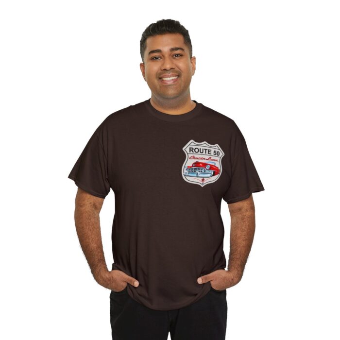 Route 50 Cadillac T- shirt -Unisex Heavy Cotton Tee men's woman gift - Image 44