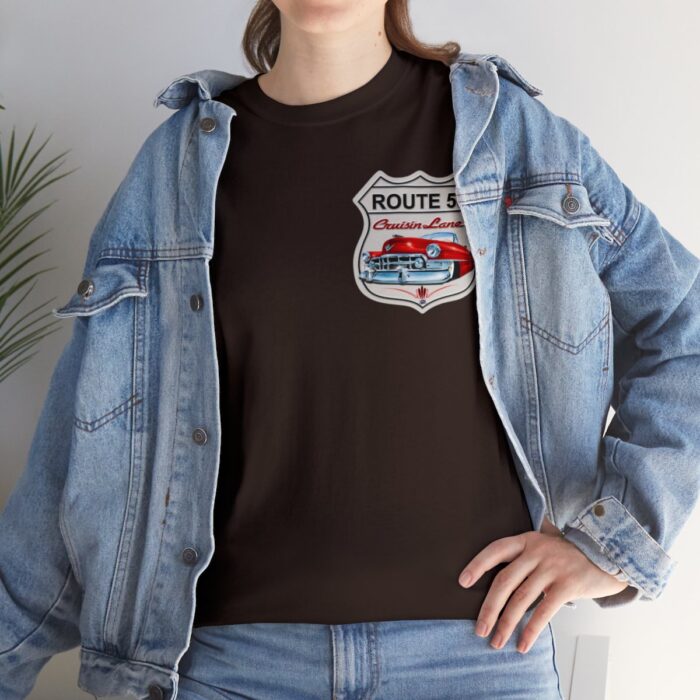 Route 50 Cadillac T- shirt -Unisex Heavy Cotton Tee men's woman gift - Image 45