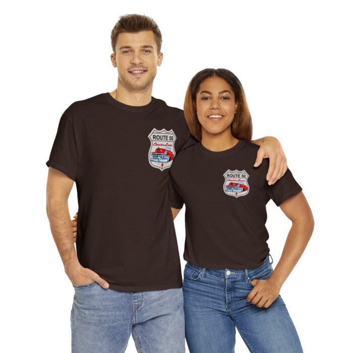 Route 50 Cadillac T- shirt -Unisex Heavy Cotton Tee men's woman gift - Image 46