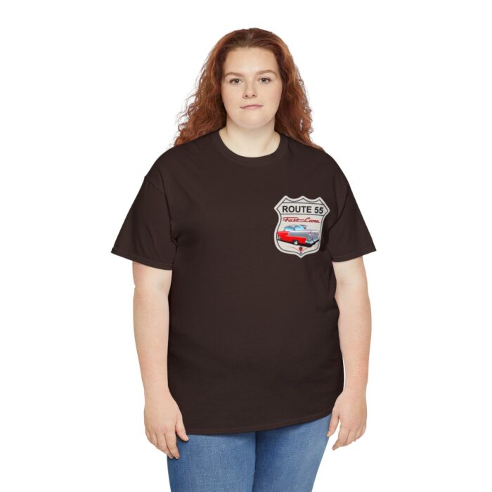 Route 55 cruisin lane Logo -Unisex Heavy Cotton Tee men's womans gift. - Image 55