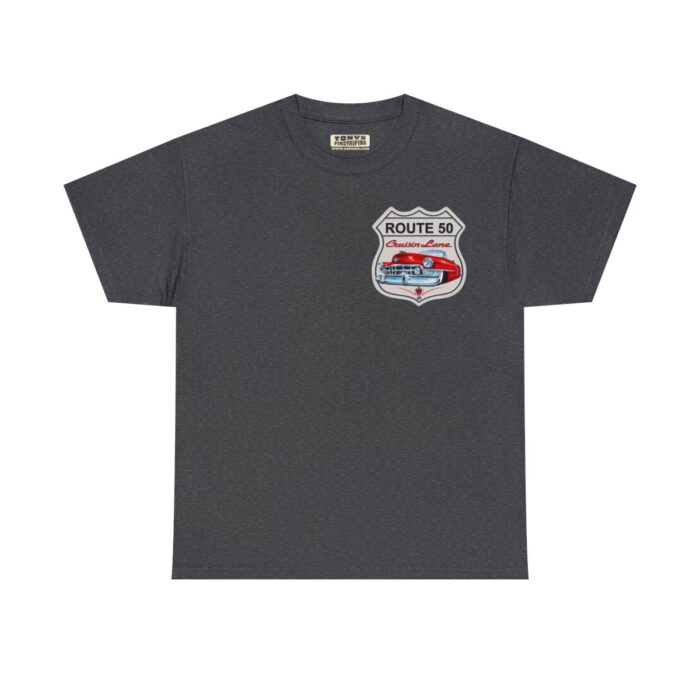 Route 50 Cadillac T- shirt -Unisex Heavy Cotton Tee men's woman gift - Image 62