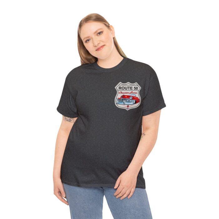 Route 50 Cadillac T- shirt -Unisex Heavy Cotton Tee men's woman gift - Image 64