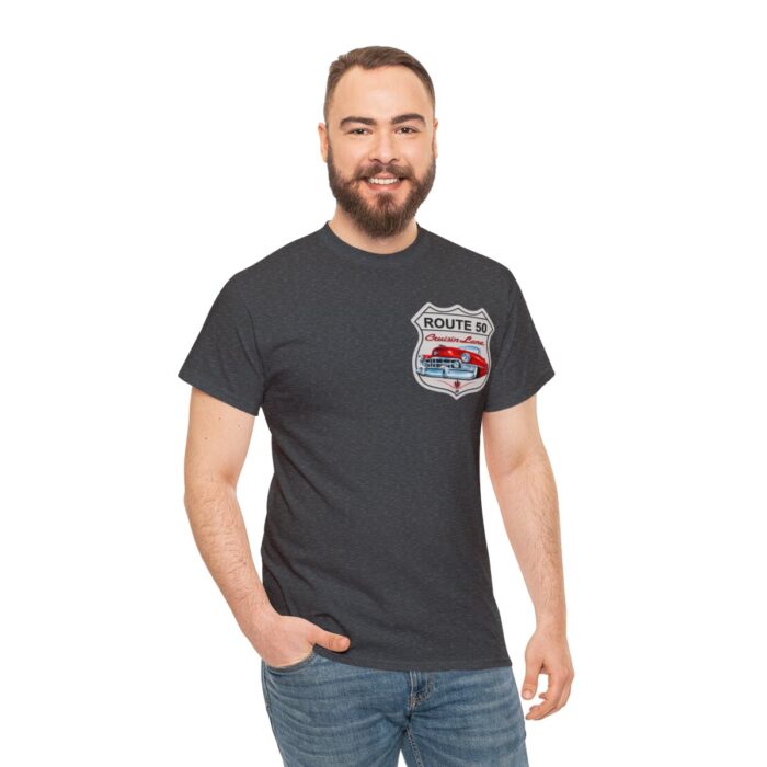 Route 50 Cadillac T- shirt -Unisex Heavy Cotton Tee men's woman gift - Image 65