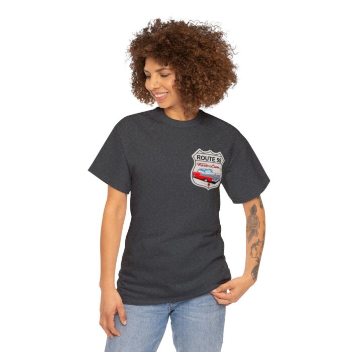 Route 55 cruisin lane Logo -Unisex Heavy Cotton Tee men's womans gift. - Image 3