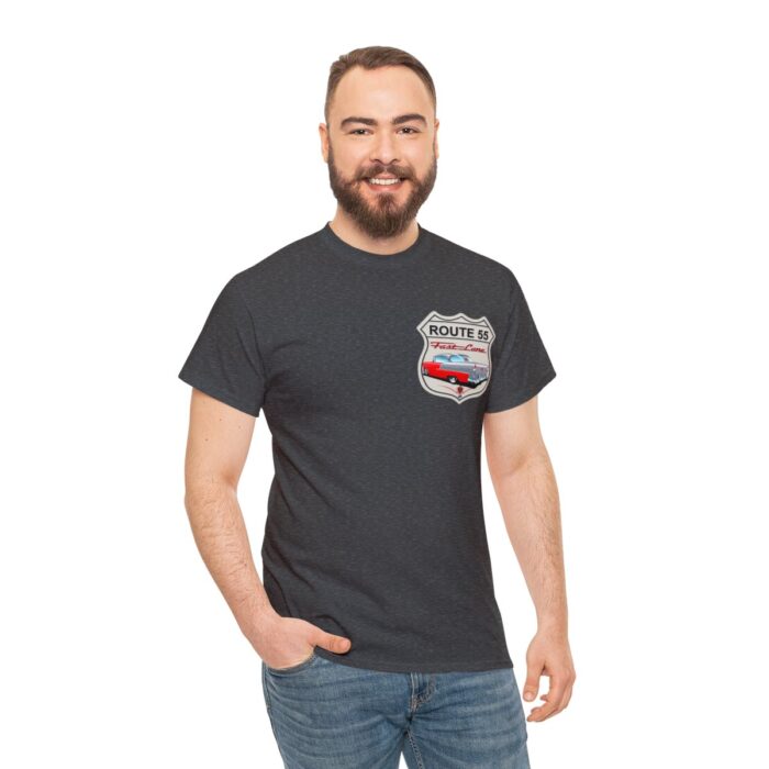Route 55 cruisin lane Logo -Unisex Heavy Cotton Tee men's womans gift. - Image 5