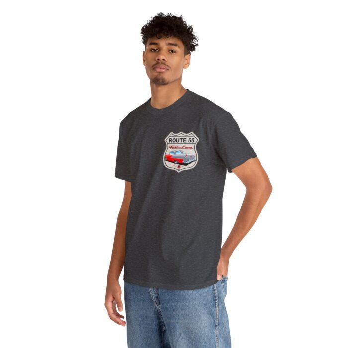 Route 55 cruisin lane Logo -Unisex Heavy Cotton Tee men's womans gift. - Image 6
