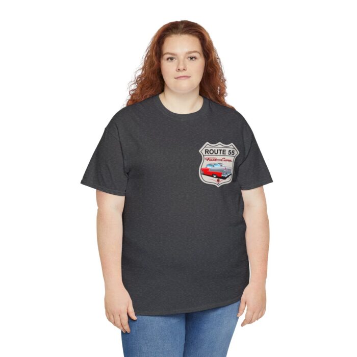 Route 55 cruisin lane Logo -Unisex Heavy Cotton Tee men's womans gift. - Image 7