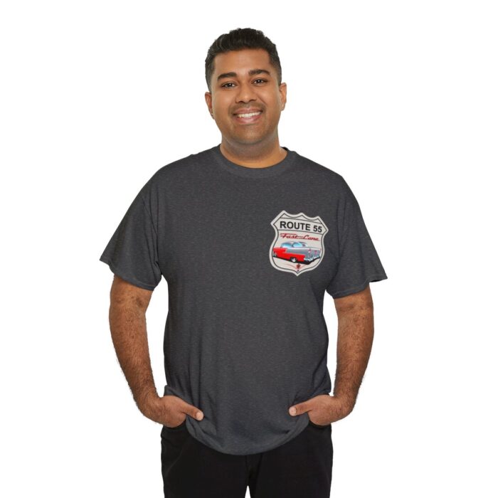 Route 55 cruisin lane Logo -Unisex Heavy Cotton Tee men's womans gift. - Image 8