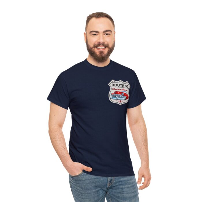 Route 50 Cadillac T- shirt -Unisex Heavy Cotton Tee men's woman gift - Image 89