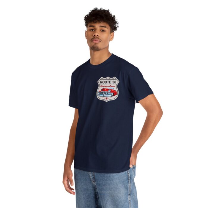 Route 50 Cadillac T- shirt -Unisex Heavy Cotton Tee men's woman gift - Image 90