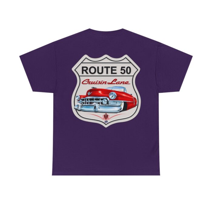 Route 50 Cadillac T- shirt -Unisex Heavy Cotton Tee men's woman gift - Image 97