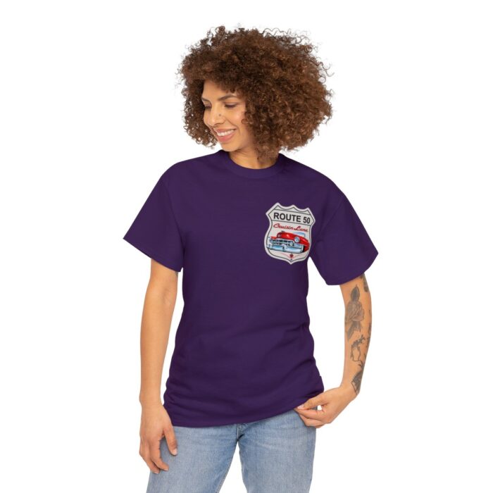 Route 50 Cadillac T- shirt -Unisex Heavy Cotton Tee men's woman gift - Image 99