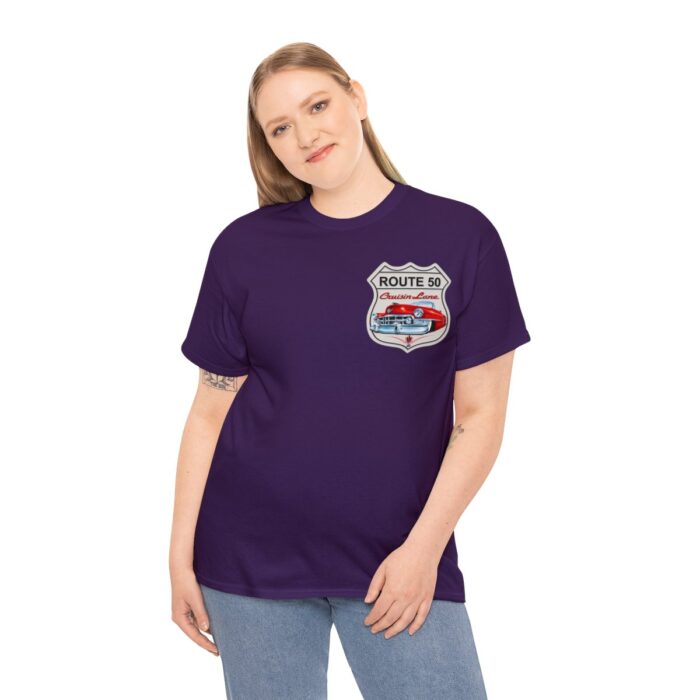 Route 50 Cadillac T- shirt -Unisex Heavy Cotton Tee men's woman gift - Image 100