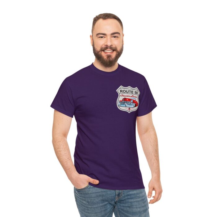 Route 50 Cadillac T- shirt -Unisex Heavy Cotton Tee men's woman gift - Image 101