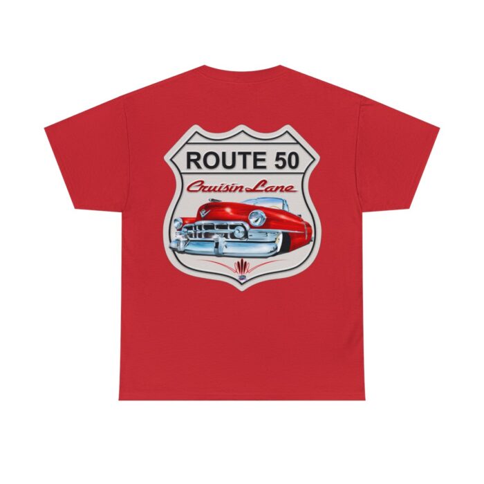 Route 50 Cadillac T- shirt -Unisex Heavy Cotton Tee men's woman gift - Image 109