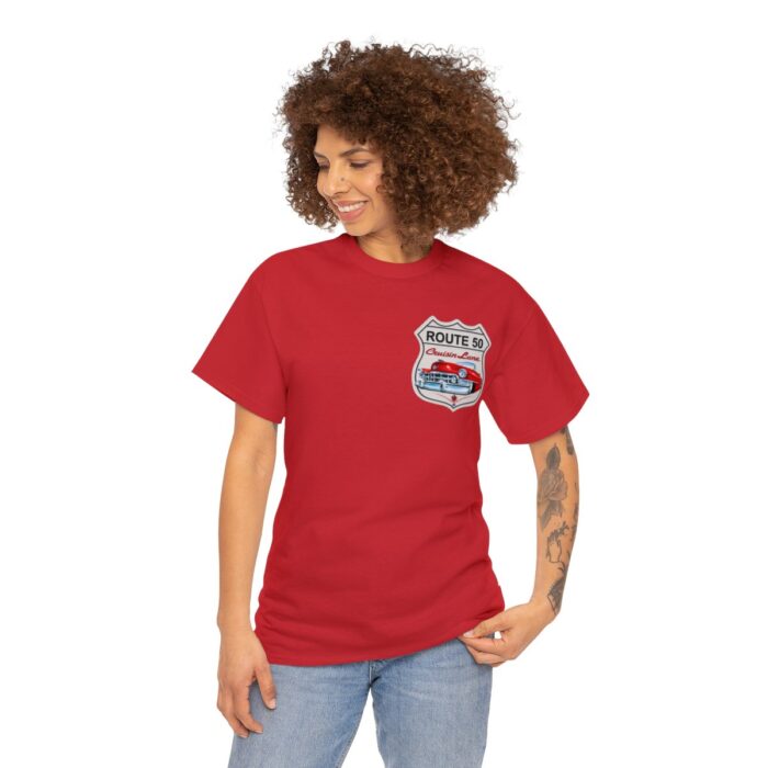 Route 50 Cadillac T- shirt -Unisex Heavy Cotton Tee men's woman gift - Image 111