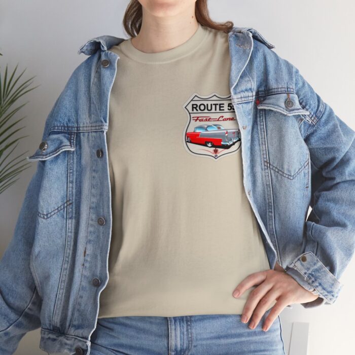 Route 55 cruisin lane Logo -Unisex Heavy Cotton Tee men's womans gift. - Image 45